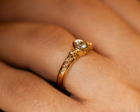 Unique Diamond Engagement Ring, Leaf Diamond Ring, Unique Diamond Ring, 14k Gold Diamond Ring, Bold Ring, Diamond Gold ring, Solid Gold Ring