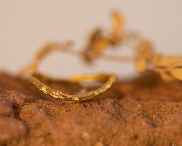 Twig Wedding Band, Wave Wedding Ring, 14k Gold Ring for Women, Nesting Ring, Stacking Ring, Nature Inspired Branch Ring, Nature Lover Gift