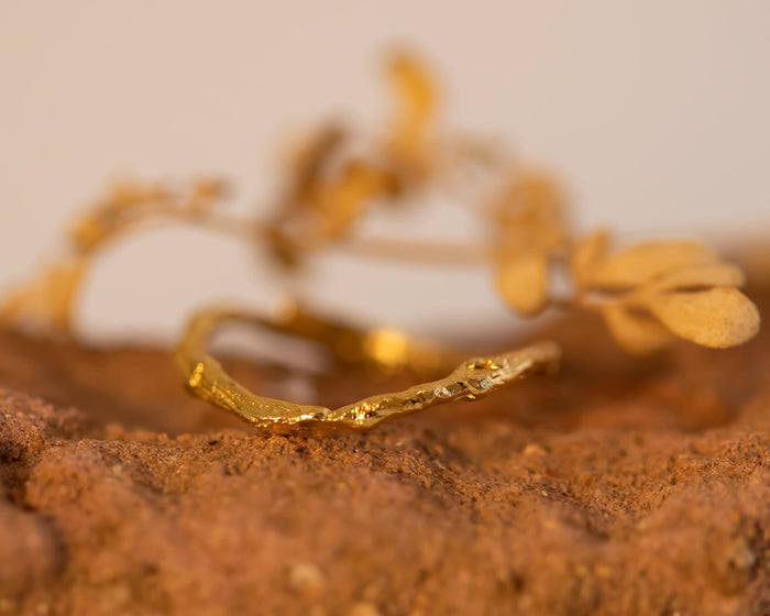Twig Wedding Band, Wave Wedding Ring, 14k Gold Ring for Women, Nesting Ring, Stacking Ring, Nature Inspired Branch Ring, Nature Lover Gift