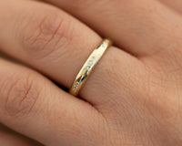 Diamond Wedding Band, Diamond Gold Ring, 14K or 18K Gold Wedding Band, Anniversary Ring, Past Present Future Ring, small Diamonds Ring