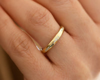 Diamond Wedding Band, Diamond Gold Ring, 14K or 18K Gold Wedding Band, Anniversary Ring, Past Present Future Ring, small Diamonds Ring