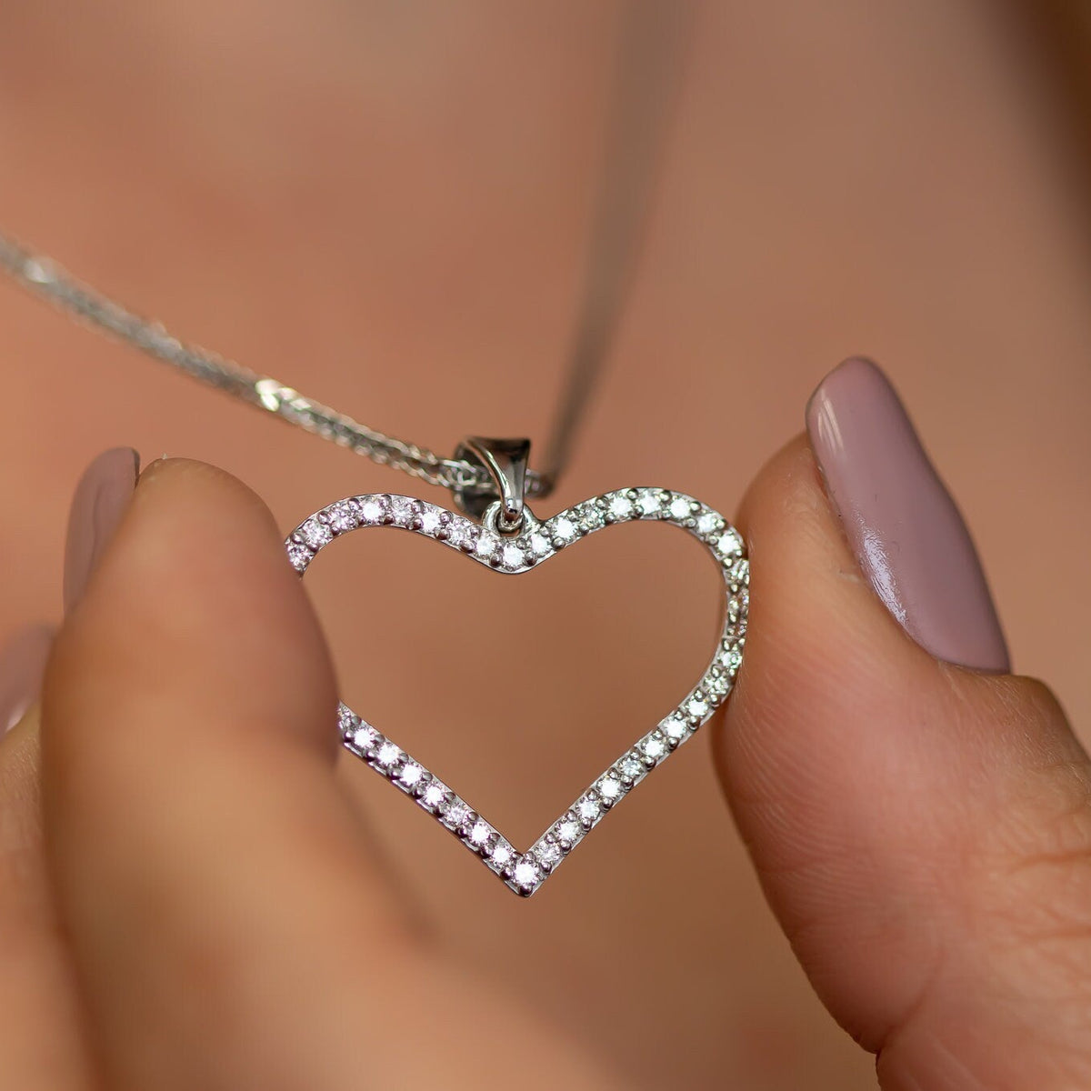 Diamond Heart Pendant Necklace