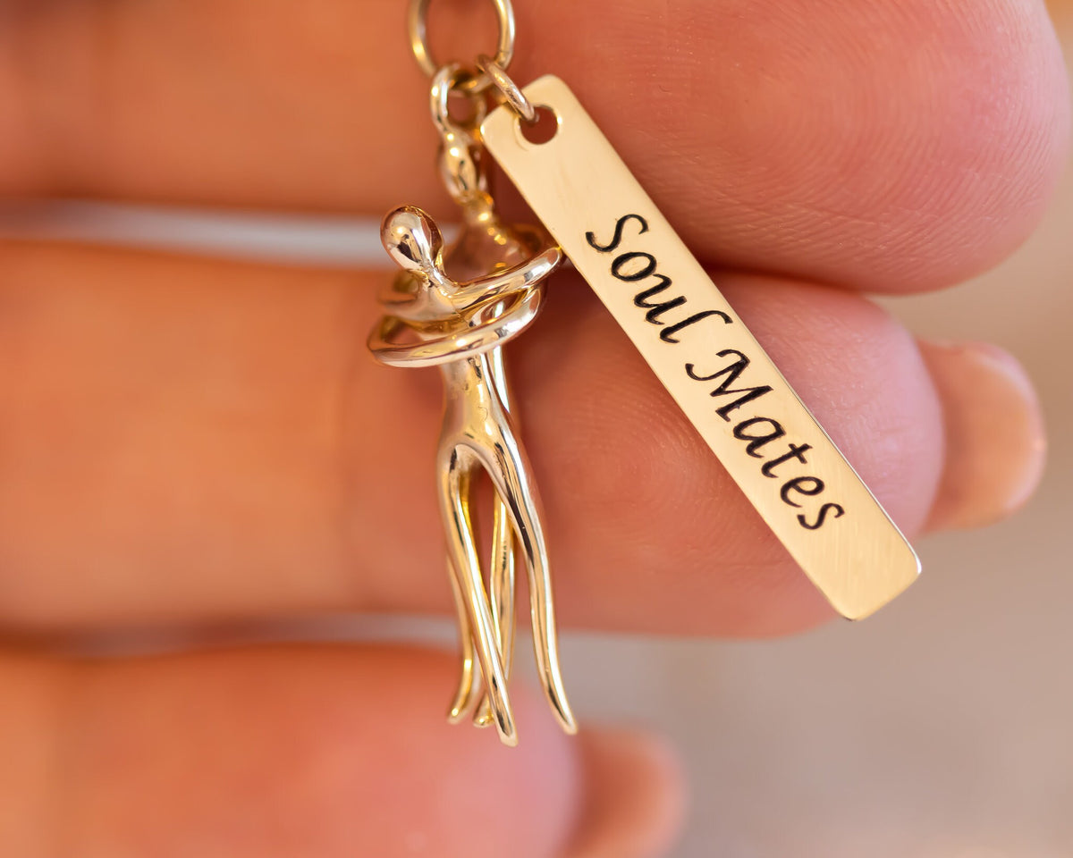 14k Gold Couples Love Personalized Pendant Necklace