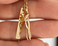 14k Gold Couples Love Personalized Pendant Necklace
