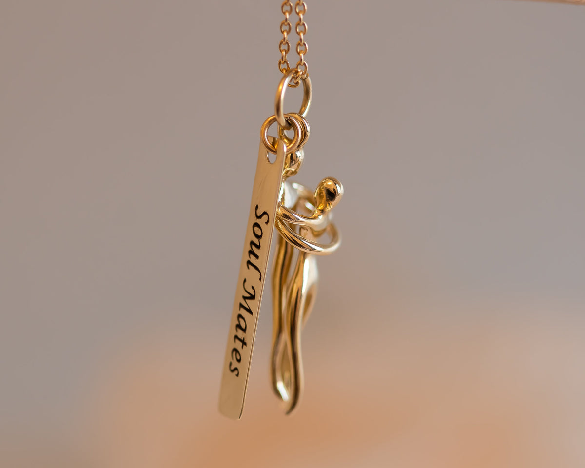 14k Gold Couples Love Personalized Pendant Necklace