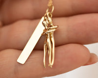 14k Gold Couples Love Personalized Pendant Necklace