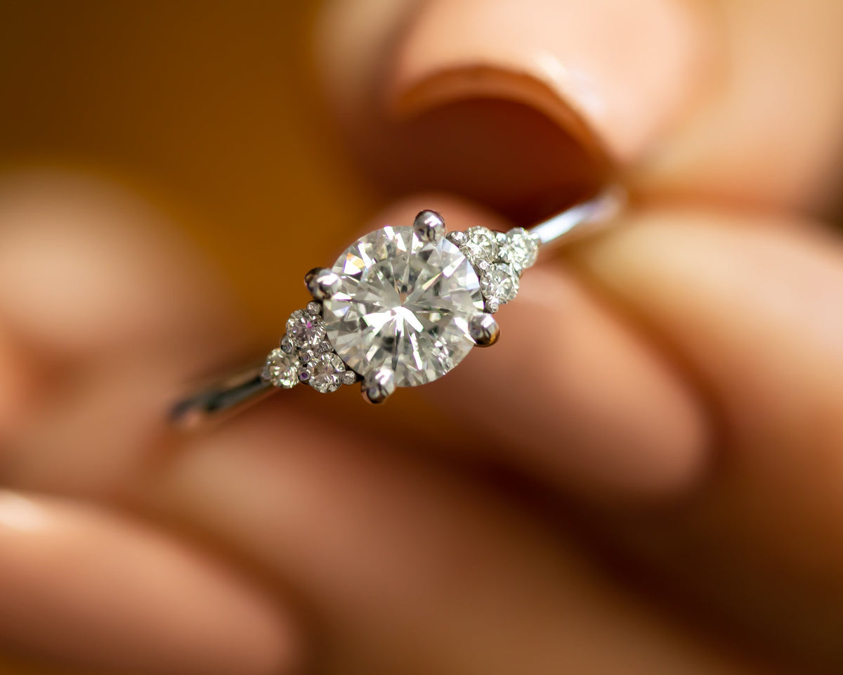 Diamond Engagement ring, White Gold Diamond Ring