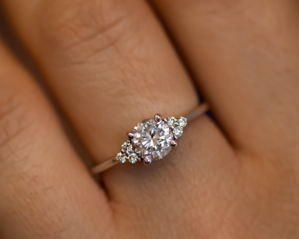 Diamond Engagement ring, White Gold Diamond Ring