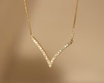 Diamond Pendant Necklace, Gold V Necklace