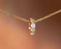 Moonstone Charm Necklace, 14K Gold Moonstone Pendant