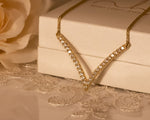 Diamond Pendant Necklace, Gold V Necklace