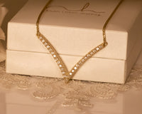 Diamond Pendant Necklace, Gold V Necklace