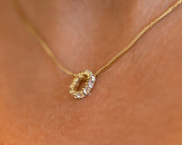 Moonstone Charm Necklace, 14K Gold Moonstone Pendant
