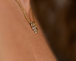 Moonstone Charm Necklace, 14K Gold Moonstone Pendant