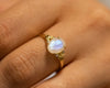 Moonstone And Diamonds Ring, Vintage Engagement Ring, 2 CT Oval Engagement Ring,