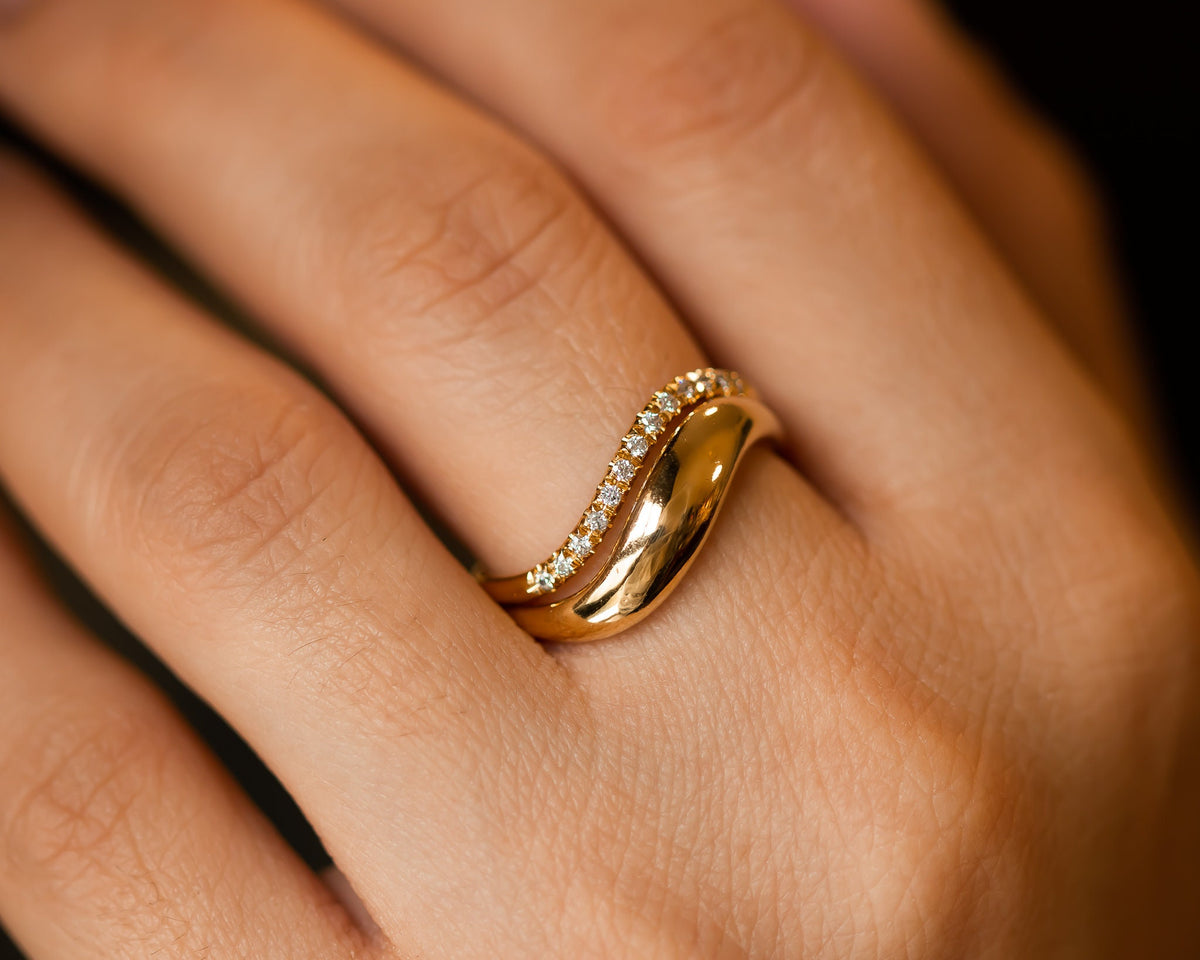 Wedding Ring Set, Bridal Rings, Diamond Engagement Ring Set, 14k gold Diamond Women Wedding Ring
