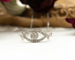 Diamond Evil Eye Bracelet, Evil Eye Chain Charm Bracelet, Evil Eye 14k Gold Diamond Bracelet
