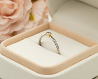 Small Diamond Ring, Bezel Diamond Ring, Floral Engagement Ring, Two Tone Diamond Ring, Floral Gold Ring