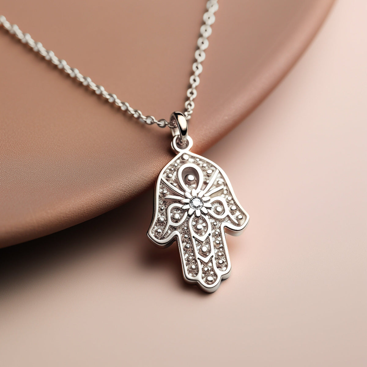 Hamsa Necklace, 14K Gold Hamsa Pendant, Lucky Charm Necklace, Evil Eye Necklace, Hand Protection Necklace, Hamsa Israel, Israeli Jewelry