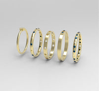 Magen David Ring, 14K Gold ring with Blue sapphire gemstones, Star of David Ring in Gold