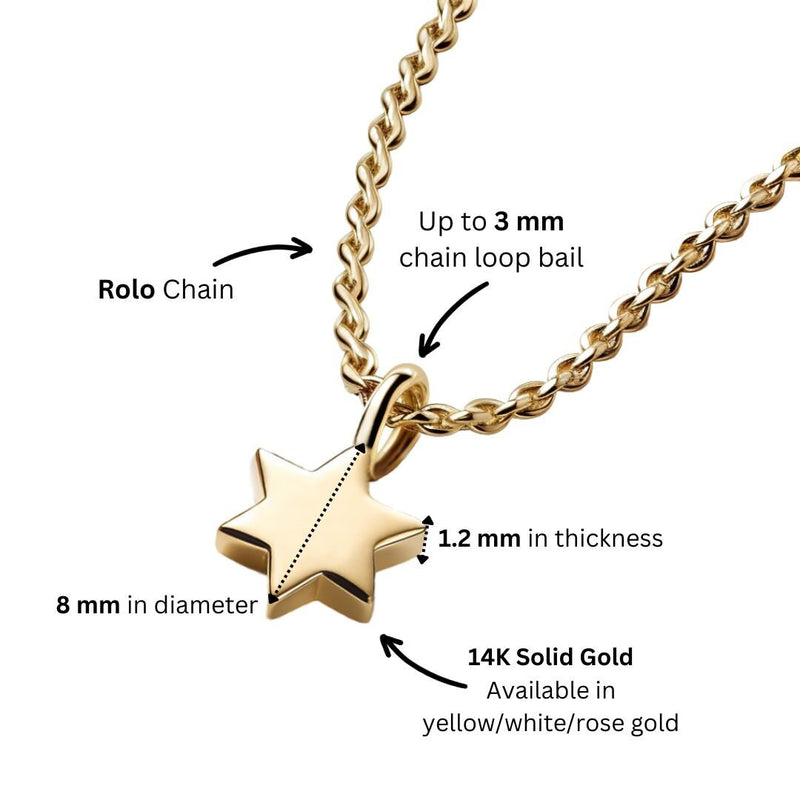 Star of David Necklace, Magen David Pendant Necklace, 14 K Gold Star of David, Jeweish Star Of David Pendant, Magen David Jewelry Israel