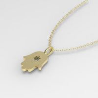 Hamsa Made of Israel Hamsa Pendant Necklace, 14k Gold Hamsa Pendant with Magen David, Hamsa Necklace Star of David, Gold Hamsa Pendant Charm