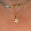 Star of David Diamond Necklace, 14 K White Gold Star of David Diamond Pendant, Jewish Star Of David for Women, Magen David Diamond Charm