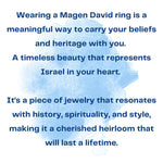 Magen David Ring, 14K Gold ring with Blue sapphire gemstones, Star of David Ring in Gold