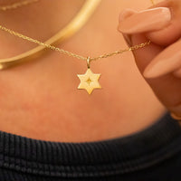 Magen David Pendant Necklace, 14K Gold Star of David Necklace, Jeweish Star Of David, Magen David Jewelry