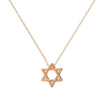 Magen David Pendant Necklace, 14K Gold Rounded Star of David Pendant Necklace, Jeweish Star Of David, Magen David Jewelry