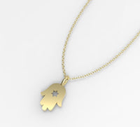 Hamsa Made of Israel Hamsa Pendant Necklace, 14k Gold Hamsa Pendant with Magen David, Hamsa Necklace Star of David, Gold Hamsa Pendant Charm