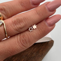 Magen David Stud Earrings, 14K Gold Star of David Earrings, Tiny Star Earrings
