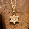 Star of David Diamond Necklace, 14 K Gold Star of David Diamond Pendant, Jeweish Star Of David for Women, Magen David Diamond Gold Charm