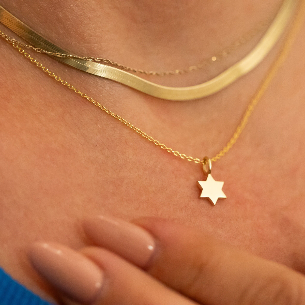 Star of David Necklace, Magen David Pendant Necklace, 14 K Gold Star of David, Jeweish Star Of David Pendant, Magen David Jewelry Israel