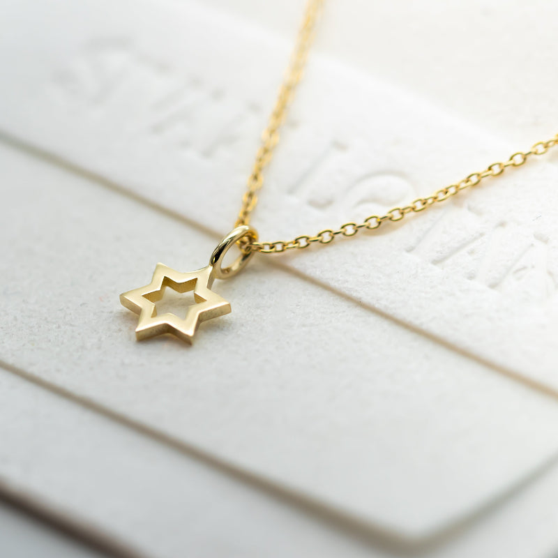 Magen David Pendant Necklace, 14K Gold Star of David Necklace, Jeweish Star Of David, Magen David Jewelry