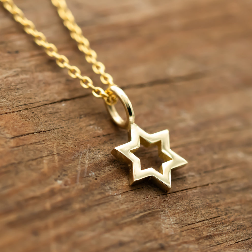 Magen David Pendant Necklace, 14K Gold Star of David Necklace, Jeweish Star Of David, Magen David Jewelry