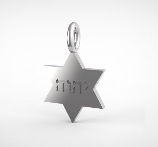 Yahweh Magen David Pendant, 14K Gold Star of David, Jehovah Necklace, Star Of David with Hebrew יהוה Engraving YHWH Pendant Yahua Jewish God