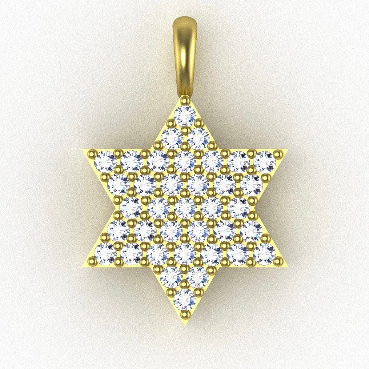 Magen David Diamond Necklace, 14K Gold Star of David Pendant Necklace with Diamonds, Jewish Diamond Star Of David Necklace