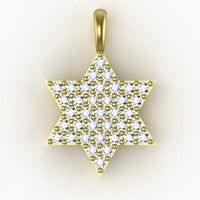 Magen David Diamond Necklace, 14K Gold Star of David Pendant Necklace with Diamonds, Jewish Diamond Star Of David Necklace