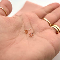 Magen David Stud Earrings, 14K Gold Star of David Earrings, Tiny Star Earrings
