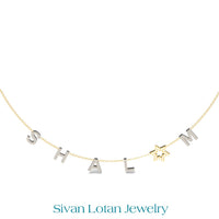 SHALOM Necklace, Letter Necklace with Magen David, 14K Gold Letter Necklace, Israeli Necklace, Star of David Shalom peace Neckalce