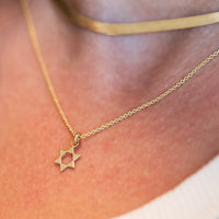 Magen David Pendant Necklace, 14K Gold Star of David Necklace, Jeweish Star Of David, Magen David Jewelry
