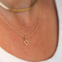 Magen David Pendant Necklace, 14K Gold Star of David Necklace, Jeweish Star Of David, Magen David Jewelry