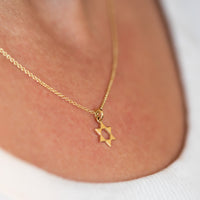 Magen David Pendant Necklace, 14K Gold Star of David Necklace, Jeweish Star Of David, Magen David Jewelry