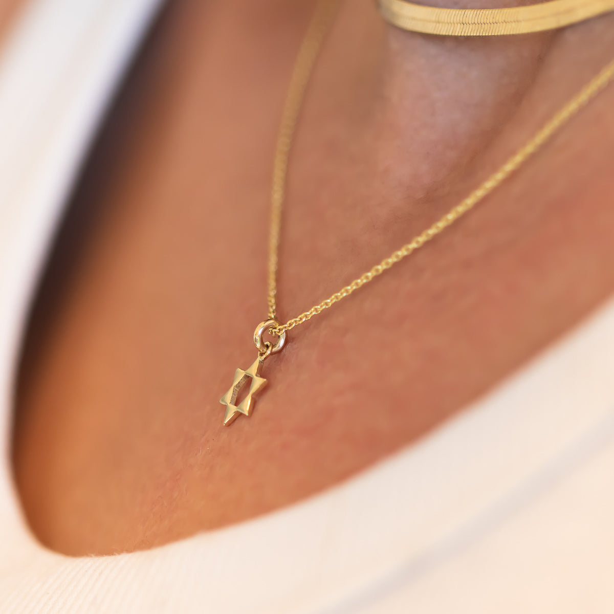 Magen David Pendant Necklace, 14K Gold Star of David Necklace, Jeweish Star Of David, Magen David Jewelry