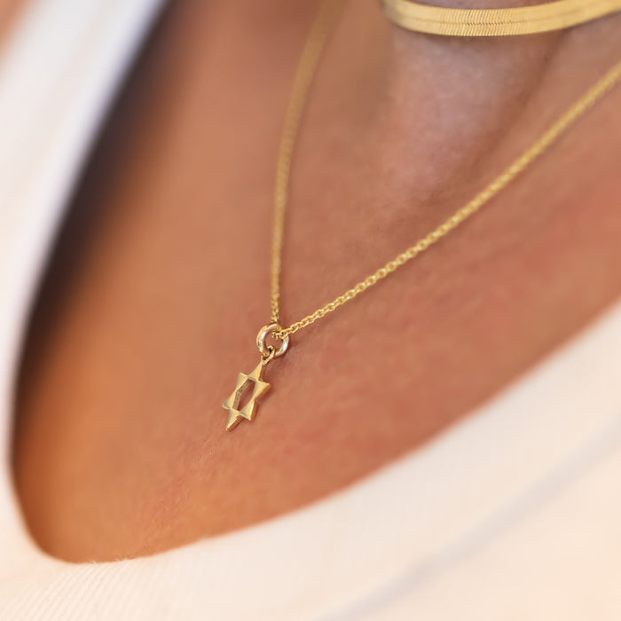 Magen David Pendant Necklace, 14K Gold Star of David Necklace, Jeweish Star Of David, Magen David Jewelry