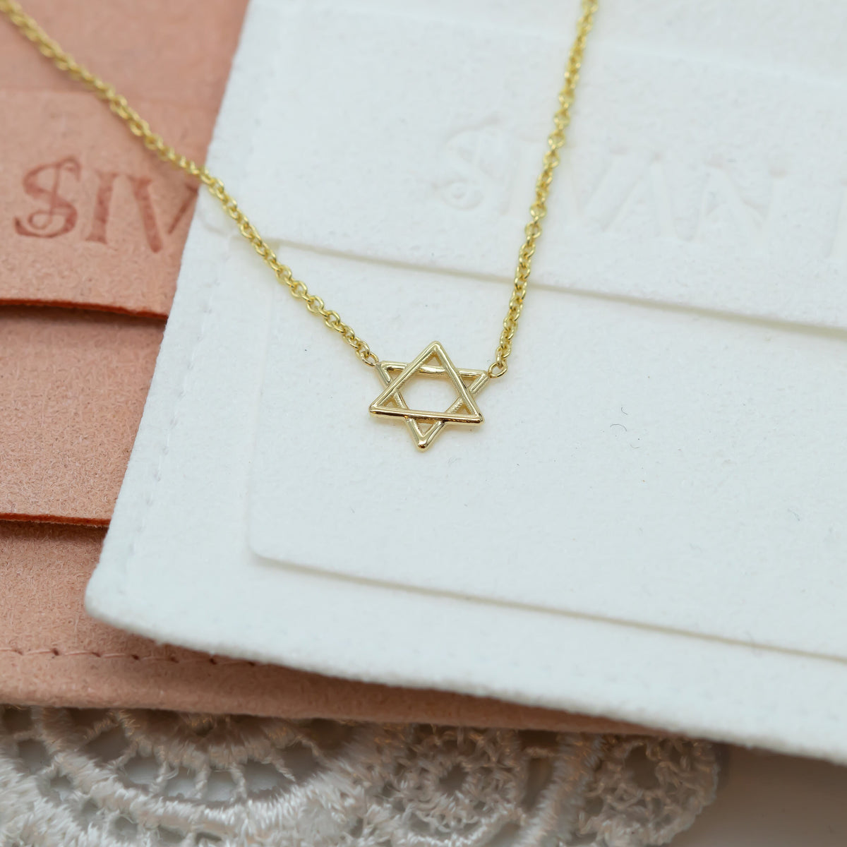Magen David Charm Necklace, 14K Gold Star of David Necklace, Jeweish Star Of David, Magen David Jewelry, Delicate pendant Necklace