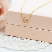 Magen David Charm Necklace, 14K Gold Star of David Necklace, Jeweish Star Of David, Magen David Jewelry, Delicate pendant Necklace
