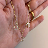Charm Necklace, Magen David, Hamsa, Chai, Charms Necklace, Israeli Charms Necklace, Israeli Jewelry