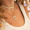 Israel Amulet, Israeli Symbols Pendant Necklace, 14k Gold Pendant Necklace with Magen David, Hamsa, Chai, Israel Map, Charm Pendant